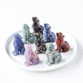 Natural Gemstones Wolf Carving Crystal Crafts Home Decoration Gift