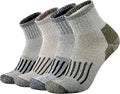 Men's Merino Wool Low Cut Quarter Socks All-Season Outdoor Trail Running Hiking Moisture Wicking Control High-Crew Print Pattern