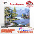 ORFON Dropshipping Paint by Numbers Kit for DIY BeginnersWholesale Acrylic Painting Lakeside Landscape Painting in a Small Town