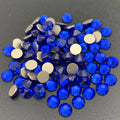 Glitter Round Blue Sapphire 8 Big+8 Small Facet Flat Back Crystal clear 16 Cuts Glass Stone Rhinestone for Clothing Accessories