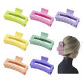 2023 New Design Solid Color Women 12cm Rectangle Matte Big Hair Claw Clips