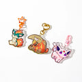 Custom Double Glitter Epoxy Resin Acrylic Keychain Clear Printed Anime Style Star Clasp for Gift