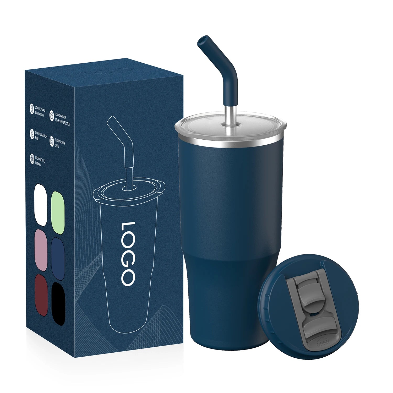 ANSHENG Customized 24oz Tumblers Wholesale Bulk Vacuum Insulated Stainless Steel Tumbler with Lid