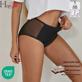 Woman Bragas Menstruales Menstrual Panties Four Layers Period Leak Proof Underwear Large Size Breathable Leak Proof Panties OEKO