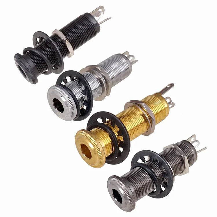 Wholesale Barrel Style 1/4" Output Endpin Guitar Jack with Strap Button for Music Instruments Parts
