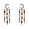 Graceful Rose Gold Plated 925 Sterling Silver Natural Tourmaline Drop Earrings for Women Mother's Day Jewelry