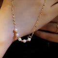 Women Stainless Steel Necklaces Smile Pearl Necklace Labiate Chain Choker Necklaces Jewelry for Women Girls Gift Hot Sale