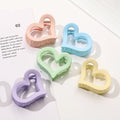 Korean Style Sweet Cute Hollow Heart Shaped Claw Clip Candy Pure Color Matte Plastic Women Girls Hair Claw Clip