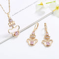 High Quality 18K Gold-Plated Mickey Mouse Zircon Women's Jewelry Set Party Wedding Jewelry Gifts for Women