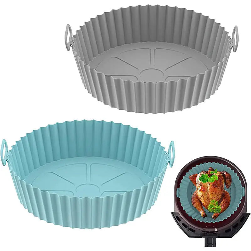 Air Fryer Silicone Pot Liners Accessories Mat Round square 19cm Insert Pan Tray Pad Basket