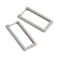 Simple Geometric Pure 925 Silver Earrings Geometry INS Square Big Hoop Earrings Sterling Silver Jewelry for Women