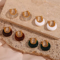 Tarnish Free Jewelry Gold Plated Acrylic Thick Hoop Earrings Stainless Steel Colorful Acrylic Chunky Hoop Earrings Women Gift