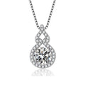 OLAN Fashion Jewelry 1.0ct Round Cut VVS1 Moissanite Gourd Pendant 925 Sterling Silver Necklaces for Women Wedding