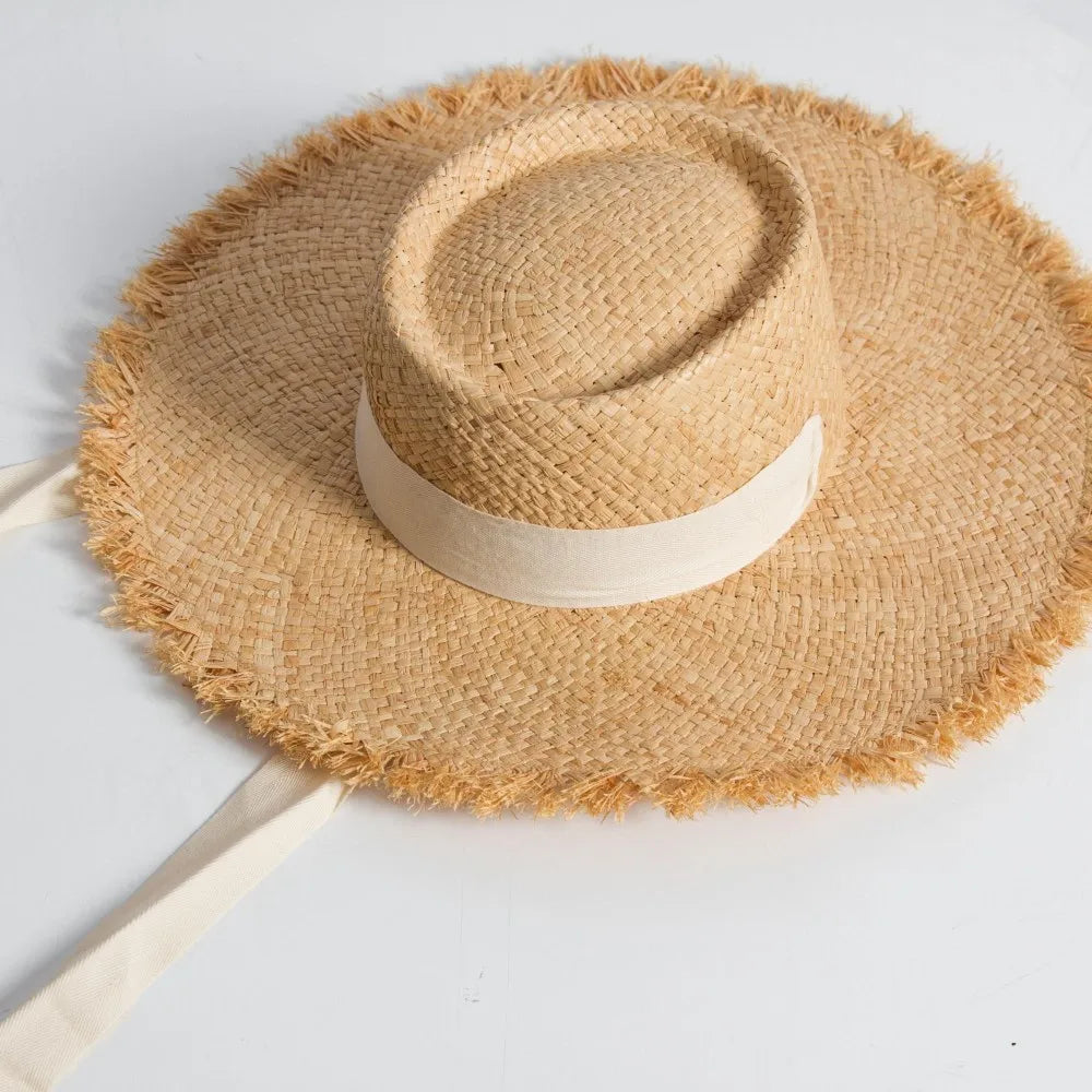 SH-1046 Wide Brim Floppy Striped Summer Women's Outdoor Travel Casual Hat