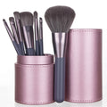 Custom Logo Travel Portable 7pcs Purple Makeup Brush Set with Cylinder