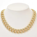 European and American Hip Hop Classic 16mm Full Drill 3-Row Cuban Chain Fashionable Necklaces