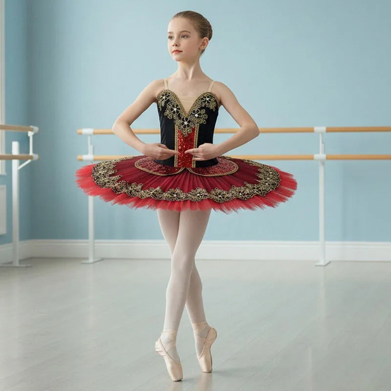 Professional Ballet Tutu Girls Kids Women Adult Red Blue Chinoiserie Ballet Costume Stage Wear Swan Lake Dance Ballerina Costume
