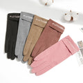 Full Finger Mitten Ladies Winter Velvet Outdoor Sports Riding Thick Warm Cold Proof Non Slip Touch Screen Driving Gloves