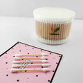 Wholesale Custom Cotton Swab Large Double Head Organic Q Tips Cleaning Wooden Bamboo Stick Cotton Bud Lvjie LJMQ-0109