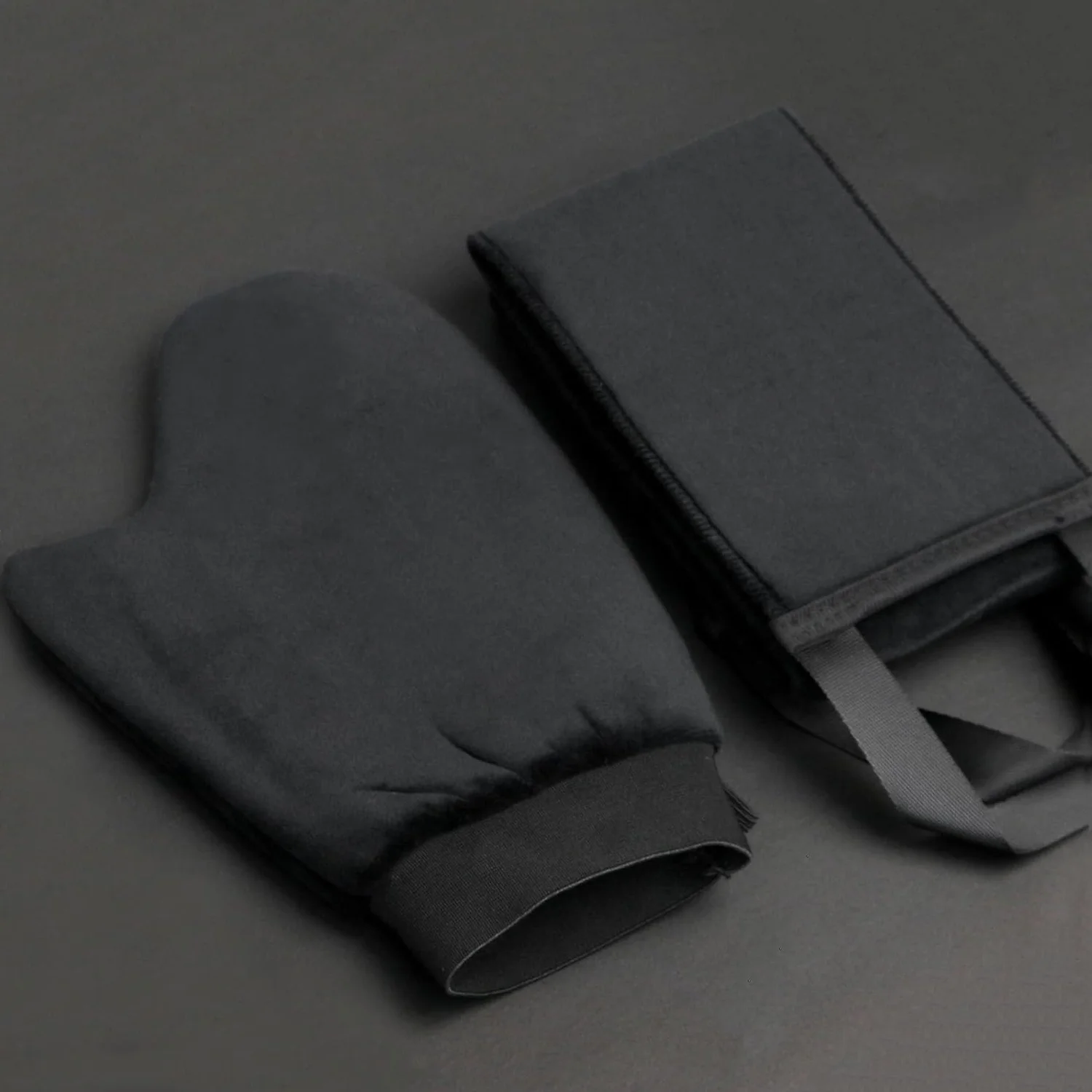 Custom Tan Accessories Body Glove Black Tanning Mitt Velvet Self Tan Back Applicator Self Tanning Mitt Tanning Mitt Glove Set