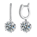Fashion Luxury Jewels Joyas Mujer Engagement Wedding 925 Silver White Gold Moissanite Snowflake Diamond Hoop Earrings