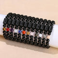 Wholesale High-End Handcrafted Natural Obsidian Twelve Constellations Men's Bracelet Trendy Cross-Border Fashion Beaded Bangles
