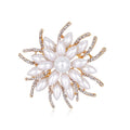 Stainless Steel Shoulder Brooches for Women  Wholesale Custom  Women Pearl Rhinestone Bead Brooch