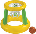 Waterhan Inflatable PVC Floating Hoop Basketball Game Set with >100-200L Capacity 36-42.9in Ladder Height for Kids Outdoor Use