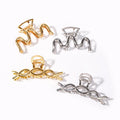 2024 Wholesale M-shaped Twist Hair Clip Claw Fashion Large Women Hair Accessories for Kids Geometric Nordic Clips Metal Hairpins