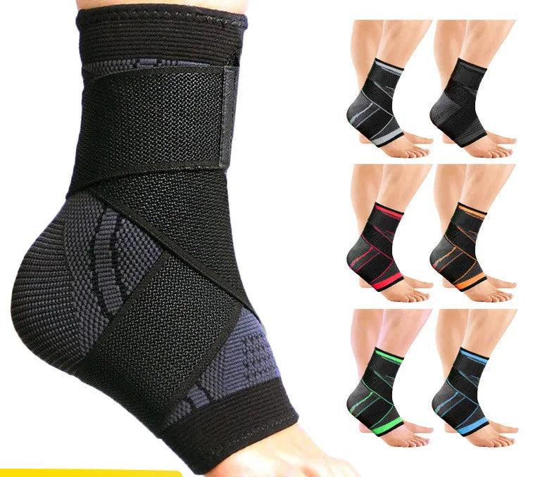 Outdoor Sports Compression Ankle Sleeve With Adjustable Strap Support Ankle Brace Volleyball Ankle Joint Brace