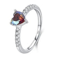 OAHLAN Fine Jewelry Heart Cut 5A Cubic Zirconia Solitaire Engagement Wedding S925 Sterling Silver Ring for Women Girls Gift
