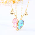 2Pcs/Set 2023 Fashion Kids Girls Cute Best Friends Forever Friendship Tail Magnetic Pendant BFF Split Heart Necklace