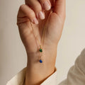 Popular  Tarnish Free Stainless Steel  12 Colors Birthstone Diamond 14k Gold Pendant Necklace Fine Jewelry