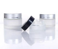 Manufacturer Wholesale Frosted Cosmetic Glass Jar With Silver Lid for Face Cream