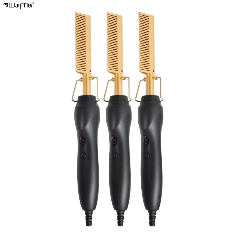 Wanmei Custom Professional Private  Hair Modelling Aluminum  Pressing Electric Hot  Straightener  Comb
