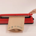 High Barrier Compostable Biodegradable Brown Kraft Paper Bag Food Grade Aluminum Foil Stand Doypack Design Zipper Valve Bottom