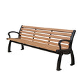 Outdoor Street Furniture Wpc Wood Slats Bench Seat Outside Park Heavy Bench Seating Public Garden Patio Sitting Bench Chair