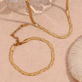 2025 New Design Water Wave Snake Chain Necklace Gold Plated Choker Stainless Steel Jewelry
