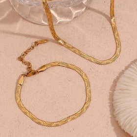 2025 New Design Water Wave Snake Chain Necklace Gold Plated Choker Stainless Steel Jewelry
