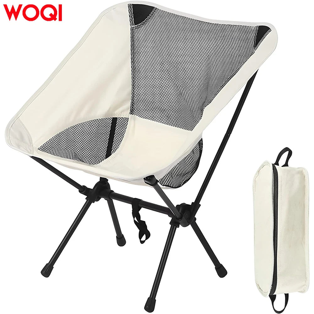 WOQI Ultra Lightweight Portable Outdoor Folding Camping Chair Beach Chair with Storage Bag Suitable for Beaches Camping Parks