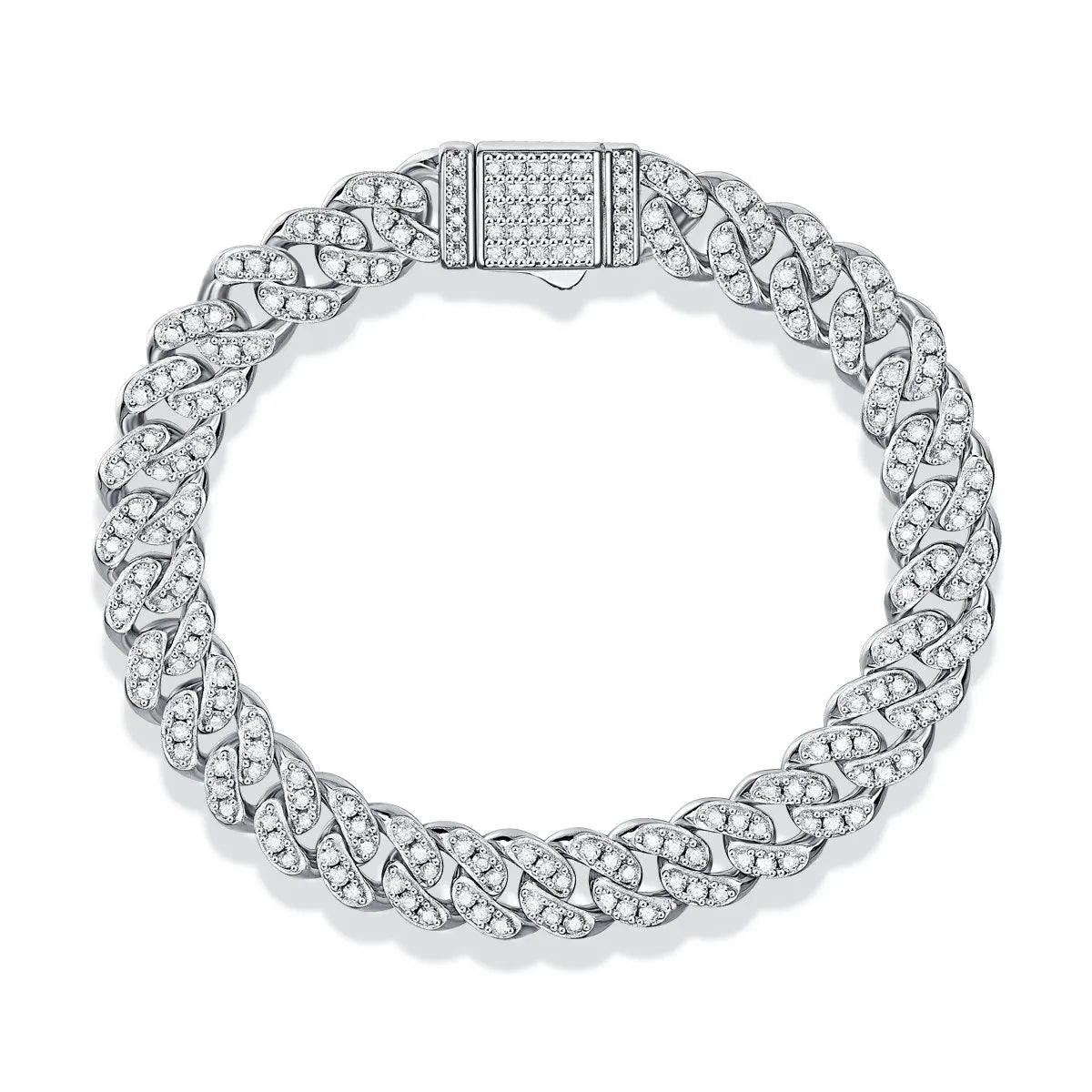 Silver 925 Gold Plated Mossinate DEF VS+ Pass Tester Custom Fine Diamond Tennis Cubain Bracelet for Men Jewelry