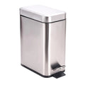 Stainless Steel Square Foot Pedal Trash Can with Lids 5L Mute Opening/Closing Indoor/Outdoor Use Household & Office