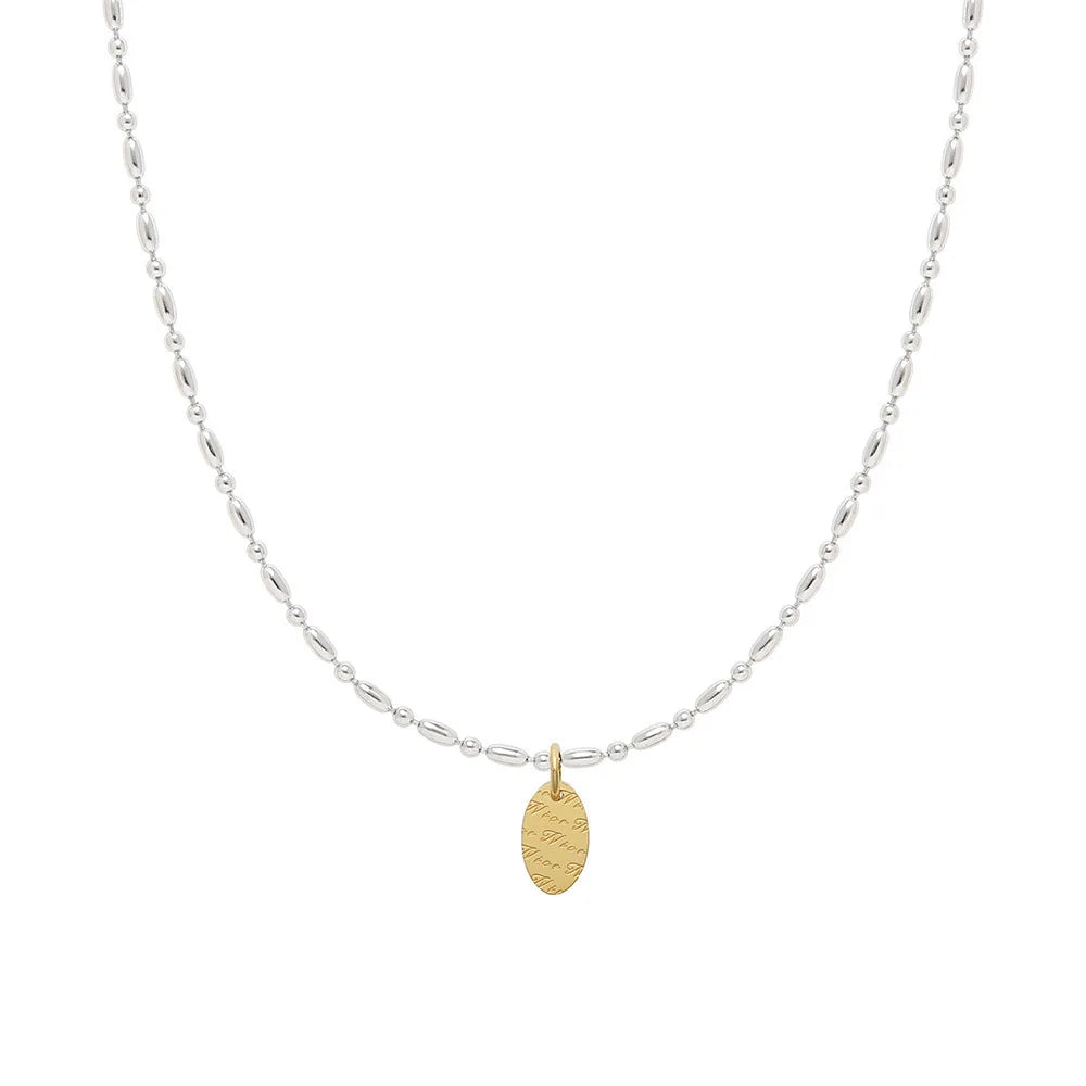 Cunyan Fashion Women's Stainless Steel Letter Pendant Necklace with Gold Plating Collarbone Link Chain Wholesale Jewelry