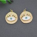 Fashion Design Nickel Free Anti Rust Gold Plated Enamel Round Eye Charms Pendants for Jewelry Making