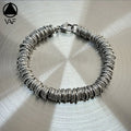 VAF 17/20/23CM Width 8mm Full Circle Ring Bracelet Stainless Steel Hand-Woven Chain Trendy Punk