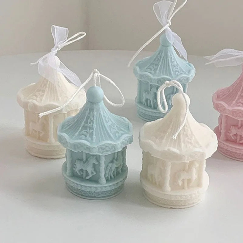 Silicone Carousel Candle Molds with OPP Bag Packing