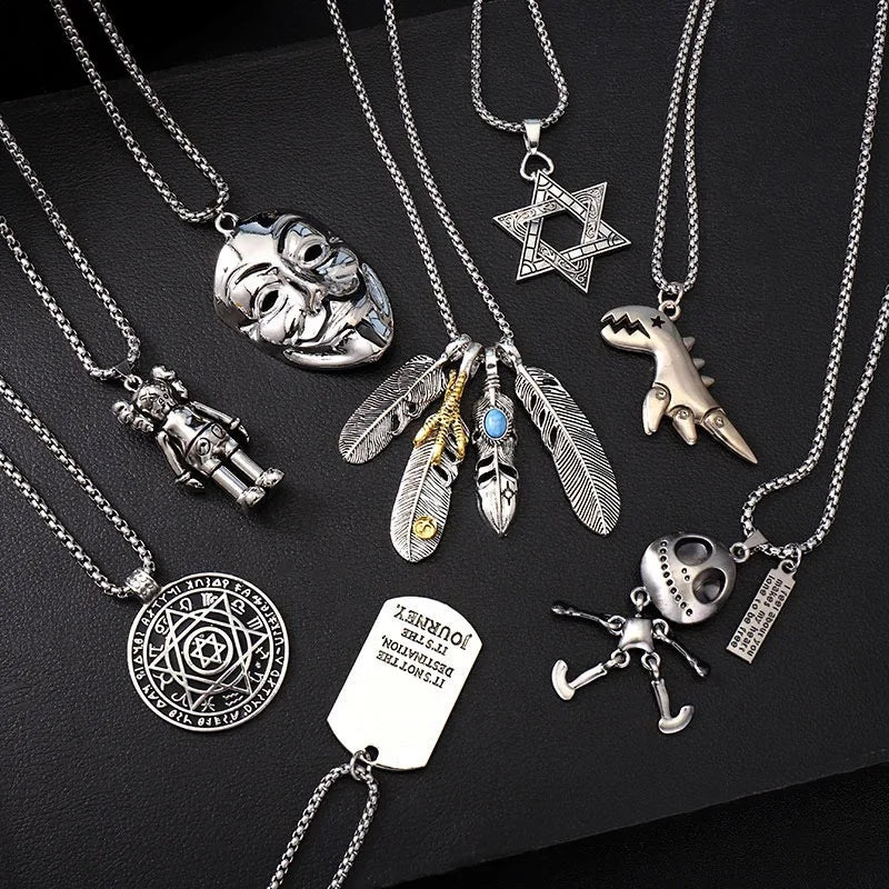 DAIHE All-match Trendy Necklace for Men Hip-hop Personality Street Style Sweater Necklace for Men and Women