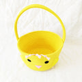 Cute Cartoon Storage Basket Hand-Woven Easter Buckets with Cotton Rope Handle