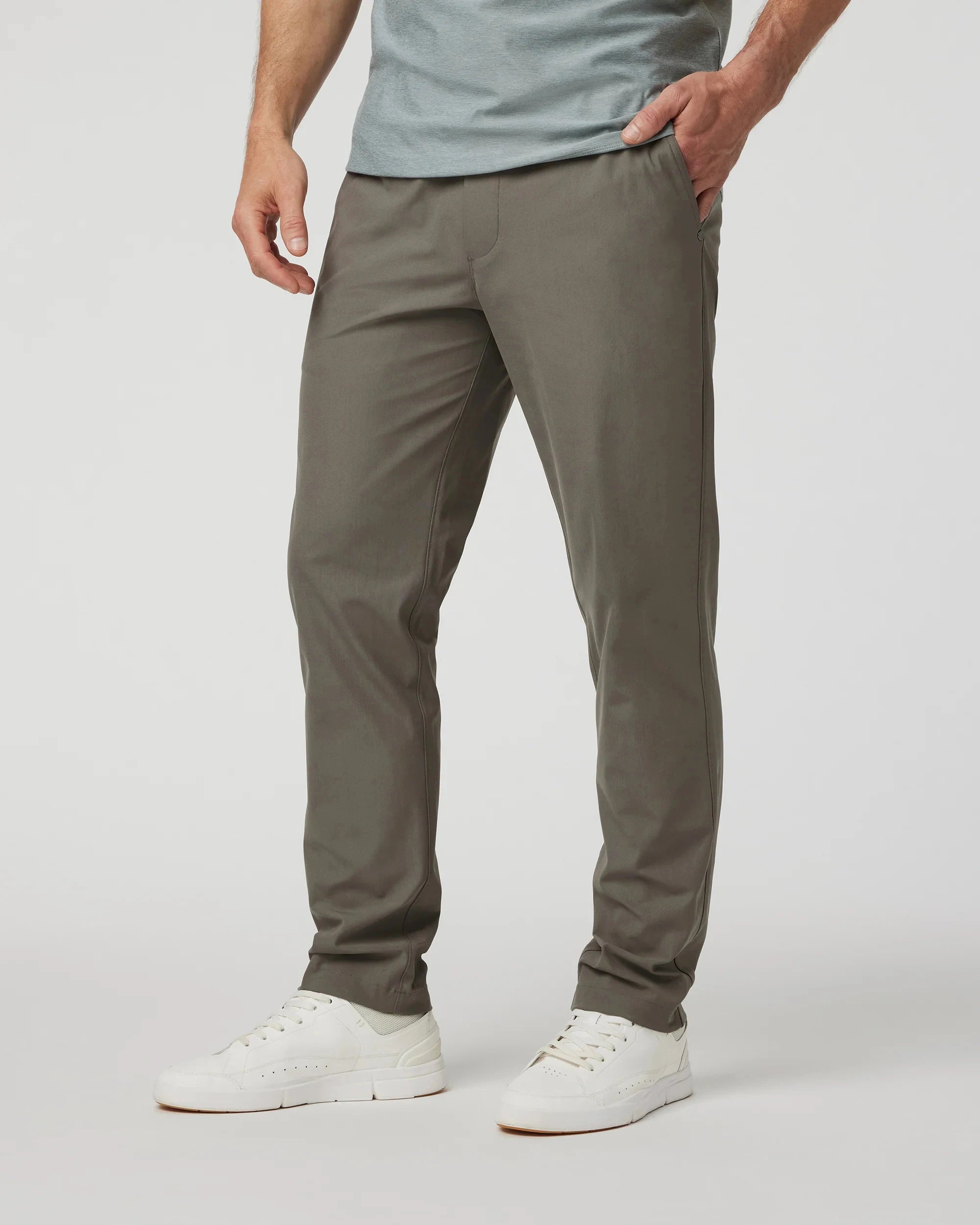 Men's Four Way Moisture Wicking Stretch Elastic Waistband Drawstring Pants With 5 Pockets