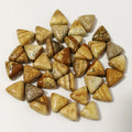 Huiying New Wholesale 10Mm Natural Gemstone Loose Beads Mixed Stone Triangle Picture Jasper Stone Cabochon For Jewelry Accessories Crafts